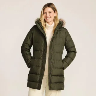 Daunenmantel mit Kapuze, Damen,  Grün, Polyester, by Lands' End
