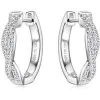 ROUGEMONT Paar Creolen Moissanit Damen Creolen Ohrringe Gold 925 sterling Silber 1,7 cm, Echtschmuck mit Echtheitszertifikat