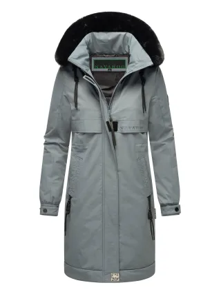 Navahoo Kaltwetterretter Damen Winter Parka mit Kunstfellkragen