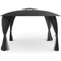 osoltus Terrassendach osoltus Garten Pavillon Amrum 3,3 x 3,3 m Anthrazit mit Seitenwand