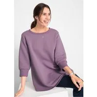 bonprix Sweatshirt langer Schnitt, mit U-Bootausschnitt, mit Ballonärmeln