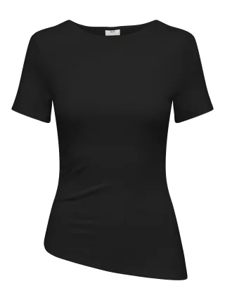 JDY - JDYCATIE S/S ASSYMETRIC TOP JRS Black - Gr. - M