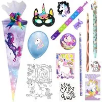 Nestler GmbH Feinkartonagen Schultüte 50 cm gefüllt Galaxy Unicorn