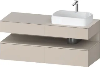 Duravit Qatego Konsolenwaschtischunterbau wandhängend Taupe Matt 1400x550x600 mm - QA4766083910000 QA4766083910000