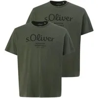 s.Oliver T-Shirt Big Size (2-tlg) Rundhals, kurzarm, Logo-Aufdruck