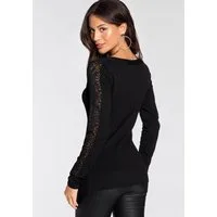 Melrose Strickpullover mit U-Boot Ausschnitt und Spitzenärmeln