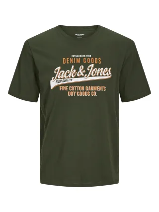 JACK&JONES - JJELOGO TEE SS O-NECK 24/25 NOOS PLS kombu green