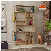 Decortie Bücherregal Karmato, Standregal Bücherregal Holz Wohnzimmer, 96 x 25,5 x 168,5 cm