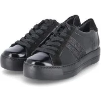 Paul Green Paul Green Plateau Sneaker 5430-09 Damen Leder & Textil black Schnürschuh