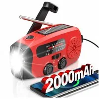 Sytifro Solar Radio,AM/FM notfallradio, Kurbelradio mit powerbank Radio (Radio Batteriebetrieben Notfall mit 2000mAh Wiederaufladbare Batterie, Tragbares, 6 W, radio mit Led Taschenlampe, SOS-Alarm für Notfall, Camping, Ourdoor)