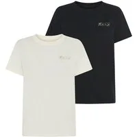Roxy T-Shirt SPARKLE EVENING SCRIPT COOL (Packung, 2-tlg) Kurzarmdesign, aus Baumwolle, für Erwachsene