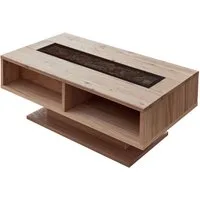 Wohnconcept Couchtisch Donna Couchtisch, 115x43x65 (BxHxT) (1-St), Massivholz, Absetzung Echtkork gerundet, 4 offene Fächer