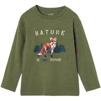 vertbaudet Langarmshirt Jungen Shirt mit Fuchs-Print