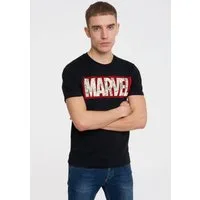 LOGOSHIRT T-Shirt Marvel Comic Block Logo mit coolem Print
