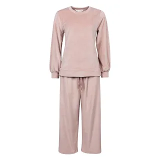 Damen Winter Loungewear Bequem Set | Seelenwärmendes Thermo Pink Pyjama Set