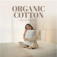 VelaniqueHome Nackenstützkissen Organic Cotton Visco Kissen Orthopädisch Baumwollbezug, Füllung: Viscoschaum, Seitenschläfer, Rückenschläfer, Einzelartikel, 1, ergonomisch, orthopädisch, formstabil, atmungsaktiv, waschbarer Bezug