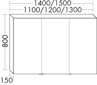 Burgbad Spiegelschrank Sys30 Preisgruppe 2 Echo 800x1500x160 Eiche Dekor Nachtschwarz, SPJH150RF7321 SPJH150RF7321