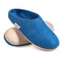 naturling Filz Damen Pantoffel Hausschuh (mit bequemer) Ledersohle