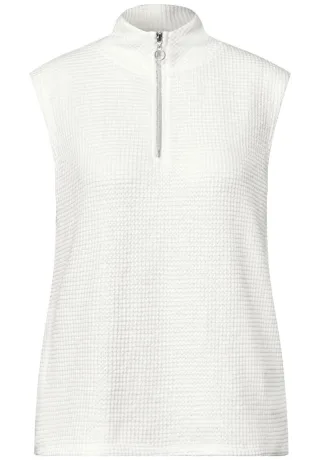 Street One - Turtleneck Shirt mit Zipper weiß - Gr. - 34