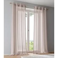 Kutti Vorhang Vinola (1 St), Ösen, halbtransparent, Wirkware, Ösengardine modern Netzstruktur Glanz