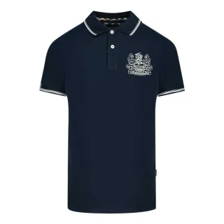 Aquascutum Unisex Erwachsene Aldis Polo-Shirt mit kontrastierenden Farben (Marine)