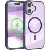 EAZY CASE Handyhülle Transparente Hülle mit MagSafe für iPhone 17 6,3 Zoll, Hülle mit Kameraschutz, Smart Case kompatibel mit Magsafe, Violett