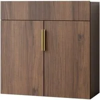 MIRJAN24 Kommode Kerkin 2D1S (mit zwei Drehtüren und Schublade), 100x42x100 cm, Griffe aus Metall in der Farbe Gold