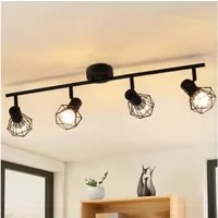 Nettlife Deckenstrahler Wohnzimmer Vintage Schwarz 2/3/4/5 Flammig E14 Industrial, Schwenkbar 350°, LED wechselbar, drehbar für Wohnzimmer Flur Esszimmer und weitere Wohnräume