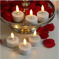 MARELIDA LED-Kerze LED Teelichter flackernd 3D Flamme mit Batterien D: 3,8cm weiß 6er Set (6-tlg)