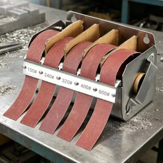 RUITOOL Stainless Steel Sanding Sandpapers Box Set 25mm*6m five-axis Pull-out Abrasive Cloth Roll for Metal Woodworking