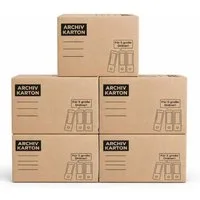 BURI Karteibox Archivkarton A4 BURI 5er Set Aktenkartons faltbar für 5 Ordner