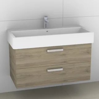 Artiqua 411 Waschtischunterschrank für Vero 045410 mit 1 Armaturbohrung Sanremo Eiche quer NB, 411-W 411-WU2L-D20-7144-428