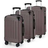 YONSLY Trolleyset Reisekoffer Hartschalenkoffer Trolley M-L-XL mit Zahlenschloss, 4 Rollen, (Set, 3 tlg., inkl. Größen M-L-XL), ABS-Hartschale, 360°-Rollen und Aluminium-Teleskopgriff