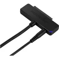Poppstar Anschlusskabel für externe Festplatten USB-Adapter S-ATA zu USB-C, Festplatten-Adapter m. Netzteil (USB Typ C) f. ext. Festplatte
