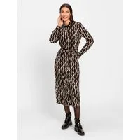 heine Etuikleid Druck-Kleid Langarm
