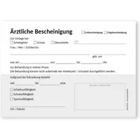 TypeStoff Notizblock TypeStoff Ärztliche Bescheinigung 4 Blöcke à 50 Blatt DIN A6, 4 Stück