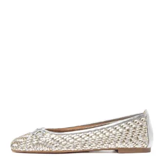 unisa - Ballerinas aus geflochtenem Leder gold/silver - Gr. - 37