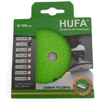 Hufa Polierscheibe Hufa Fliesen Naturstein Diamant Klett Polierpad Ø 100mm Korn 50, extreme Standzeit und ein sauberes Schliffbild