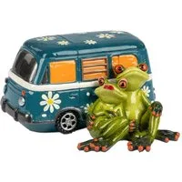 formano Dekofigur Froschpaar Frosch aus Froschhausen Camper Bus Kunststein