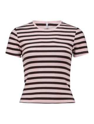 HaILYS - SS C TP Ka44ia rose/espresso stripe - Gr. - M