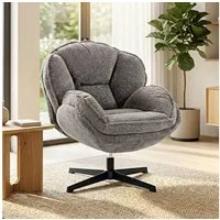 HOMCOM Relaxsessel (Sessel, 1-St., Loungesessel), Wingback, 360° Drehung, Samt