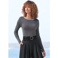 LASCANA Strickpullover aus Rippstrick mit Glitzergarn, festlich