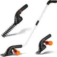 TLGREEN Akku-Grasschere 2 in 1 Handheckenschere mit Teleskopstiel,Akku 7,2V 2000mAh, Geeignet zum Trimmen von Rasenkanten,Strauchschnitt,Gras mähen