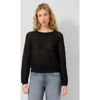 QS Longpullover Strickpullover Pullover mit Ajourmuster