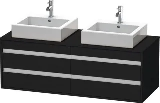 Duravit Ketho Konsolenwaschtischunterbau wandhängend Eiche Schwarz Matt 1400x550x496 mm - KT6657B161 KT6657B1616