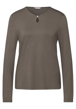 Street One - Shirt mit Cut-Out braun - Gr. - 40