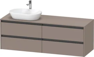 Duravit Ketho.2 Konsolenwaschtischunterbau wandhängend Basalt Matt 1600x550x568 mm - K24899L43430000 K24899L43430000