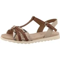 TOM TAILOR Riemchensandale Platau, Sandalette, Sommerschuh mit Kontrastbesatz in Snake-Optik