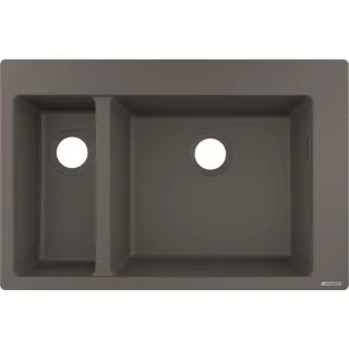 hansgrohe Einbauspüle 43315290 770 x 510 mm, 1 Haupt- und Zusatzbecken, steingrau