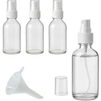 mikken Zerstäuberflasche 4er Set Sprühflasche 50 ml Glas Apothekerflasche mit Zerstäuber, Apothekerqualität